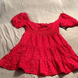 Blush Red Floral Dress